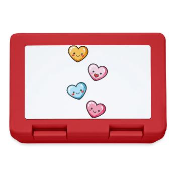 Hearts Love Colorful - Lunchbox - red - Front