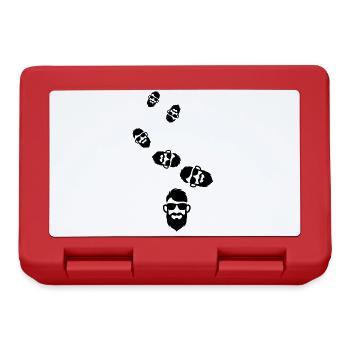Symbole de barbe du visage - Boîte à goûter - rouge - Devant