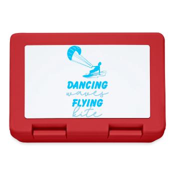 Kitesurfing Dancing Waves Kite Gift - Lunchbox - red - Front