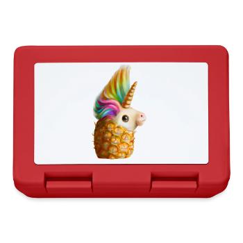 Einhorn-Ananas - Brotdose - Rot - Vorne