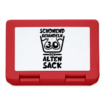 30. GEBURTSTAG SCHONEND BEHANDELN 30 ALTER SACK - Brotdose - Rot - Vorne