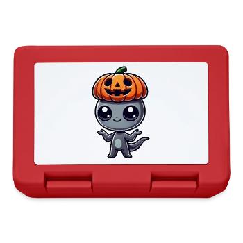 Halloween Außerirdischer Kürbis Skurril Hut - Brotdose - Rot - Vorne