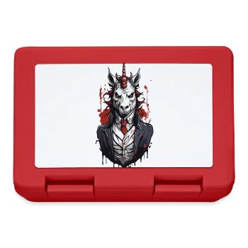 Dark Vampire Unicorn Halloween Design - Lunchbox - red - Front