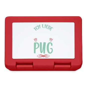 I love my pug with wings - Lunchbox - red - Front