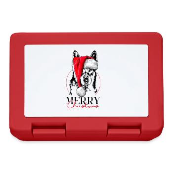 Czechoslovakian Wolfhound Merry Christmas - Lunchbox - red - Front