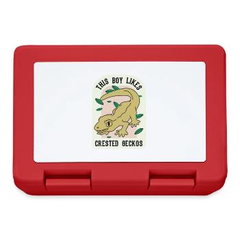 Un garçon aime les geckos huppés, la faune, les - Boîte à goûter - rouge - Devant