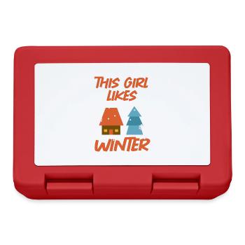 Girl Likes Winter Season Cozy Snowflake Tea - Lunchbox - red - Front