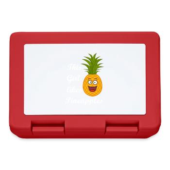 Une fille aime les ananas, dit ironique : fruits - Boîte à goûter - rouge - Devant