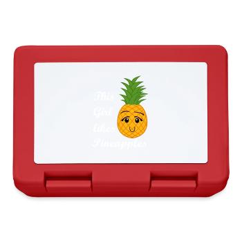 Une fille aime les fruits exotiques, les ananas, - Boîte à goûter - rouge - Devant
