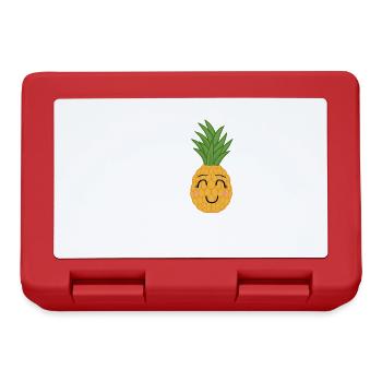 Une fille aime les ananas et les fruits tropicaux - Boîte à goûter - rouge - Devant