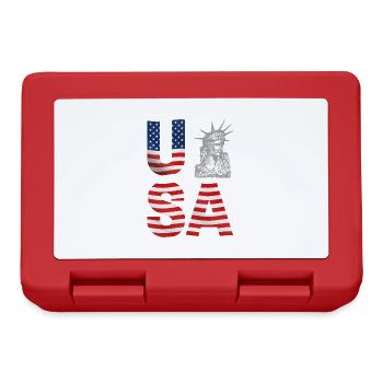 4th of July, independence day, usa, statue - Lunchbox - red - Front
