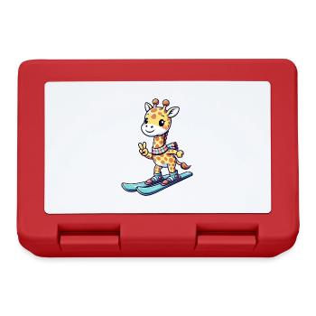 Giraffe Ski Skier Ski Holidays Winter Winter Sports - Lunchbox - red - Front