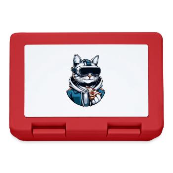 VR Gaming Cat Pizza Adventure - Lunchbox - red - Front