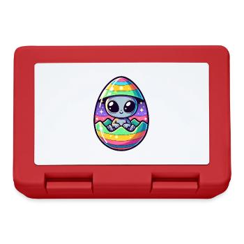 Alien Osterei-Schlüpfen Design: Bunte Überraschung - Brotdose - Rot - Vorne