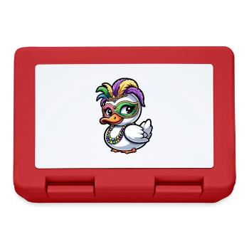 Mardi Gras Duck Mask Feathers - Lunchbox - red - Front