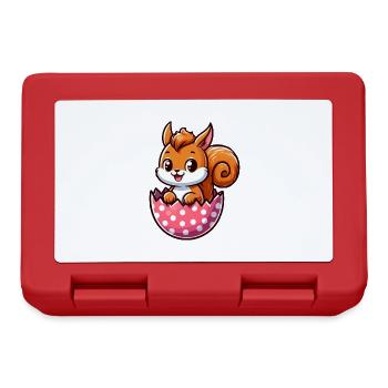 Cute Squirrel with Easter Egg Comic Design - Lunchbox - red - Front
