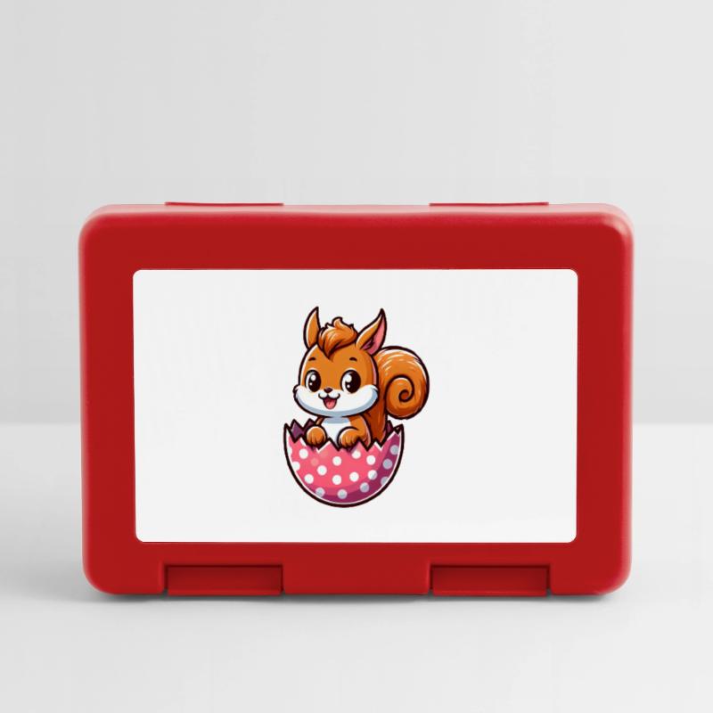 Cute Squirrel with Easter Egg Comic Design Lunchbox