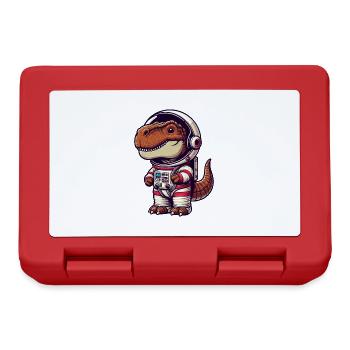 Dino Astronaut in Space Cartoon - Lunchbox - red - Front