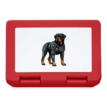 Rottweiler Cyborg Robot Futuristic - Lunchbox - red - Front