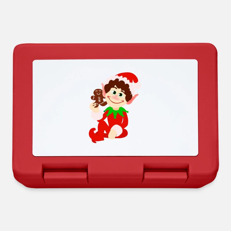 Elf and gingerbread - Lunchbox - red