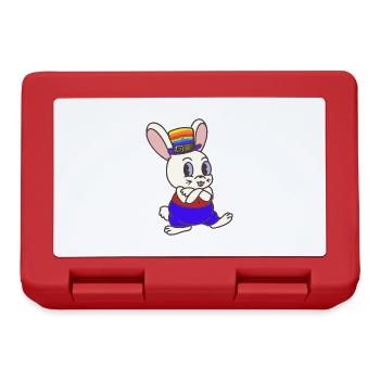 Regenbogen Kaninchen Hase LGBT Gay Pride Hasen - Brotdose - Rot - Vorne
