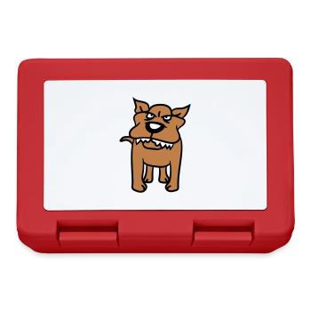 Chien, Monstre, Maléfique, Dangereux, Loup, Dents acérées - Boîte à goûter - rouge - Devant
