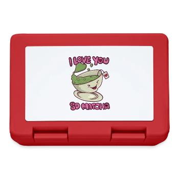 Je t’aime tellement Matcha Kawaii Sweetheart Saint-Valentin - Boîte à goûter - rouge - Devant