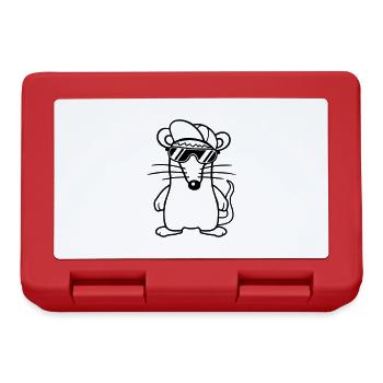 Maus Sonnenbrille Cool Cappy Mütze Hut Teenager - Brotdose - Rot - Vorne