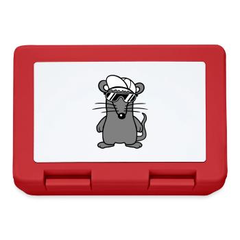 Maus Sonnenbrille Cool Cappy Mütze Hut Teenager - Brotdose - Rot - Vorne