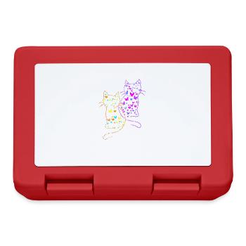 80s 90s Cats Cat Butterflies Insects - Lunchbox - red - Front