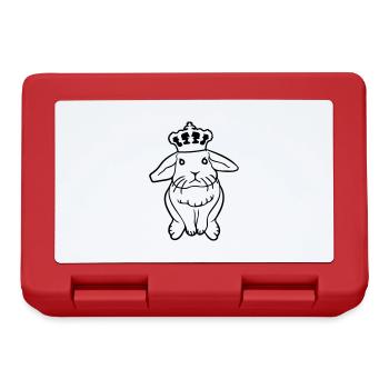 Royal Bunny Crown King Queen Prince Princess - Lunchbox - red - Front