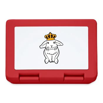 Royal Bunny Crown King Queen Prince Princess - Lunchbox - red - Front