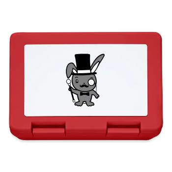 Mr. Bunny Gentleman Top Hat Monocle Glasses - Lunchbox - red - Front