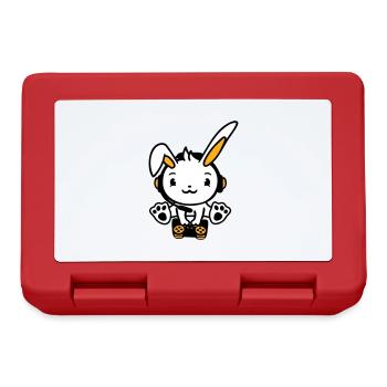 Bunny Jouer Manette Console Casque Gamer Nerd - Boîte à goûter - rouge - Devant