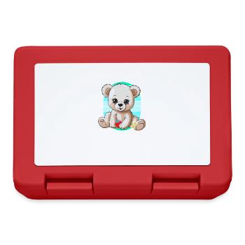 80s 90s Teddy Retro Teddy Bear Bear Bears Kids - Lunchbox - red - Front
