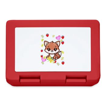 80er 90er Fuchs Füchse Kinder Vintage Retro - Brotdose - Rot - Vorne