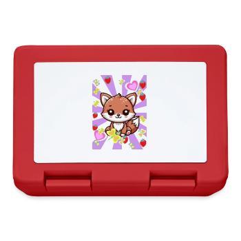 Retro Fuchs Füchse Kinder Kind Baby Vintage - Brotdose - Rot - Vorne