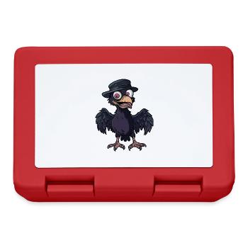 Rabe Vogel Halloween Lustig Zombie - Brotdose - Rot - Vorne