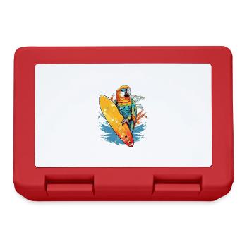 Cool surfing parrot with surfboard - Lunchbox - red - Front
