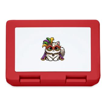 Mardi Gras Persian Cat Masked Cat Disguise - Lunchbox - red - Front