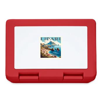 Lipari Italy Grunge Style Port & Beach - Lunchbox - red - Front