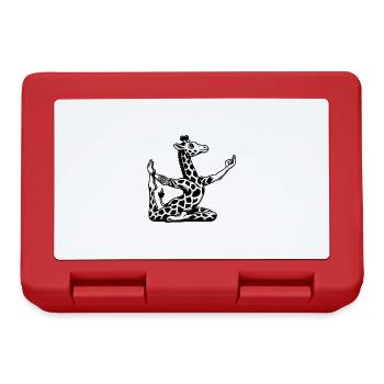 Girafe Yoga Méditation Workout Noir Blanc - Boîte à goûter - rouge - Devant