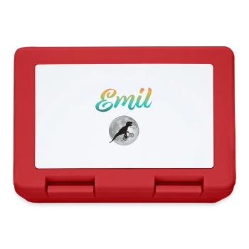 EMIL - Beautiful boy name with dinosaur - Lunchbox - red - Front