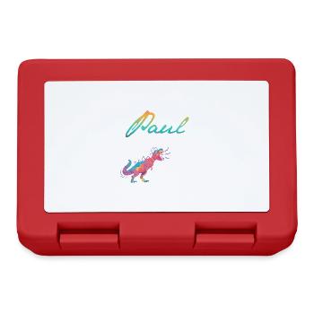 PAUL - Beautiful boy name with dinosaur - Lunchbox - red - Front