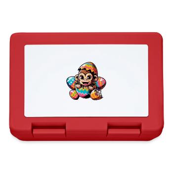 Easter Monkey Hatches Easter Egg Design - Lunchbox - red - Front