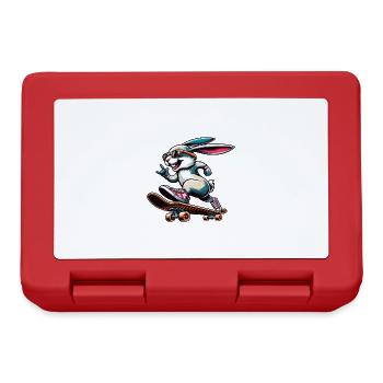 Cool Skateboarder lapin de Pâques Design - Boîte à goûter - rouge - Devant