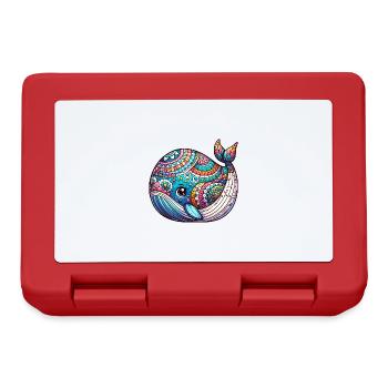 Artistiquement peint baleine éclosion de l’œuf de Pâques - Boîte à goûter - rouge - Devant