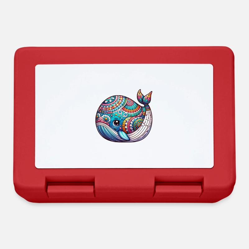 Artistiquement peint baleine éclosion de l’œuf de Pâques - Boîte à goûter - rouge