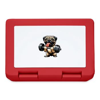 Pug Workout: Dumbbell Training with Fun - Lunchbox - red - Front