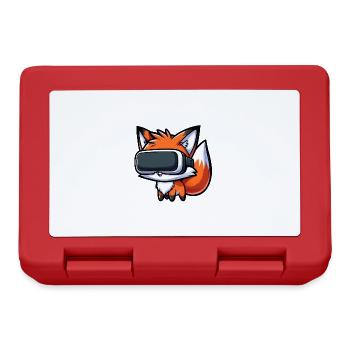 Süßer Fuchs VR Gamer Virtual Reality Cartoon - Brotdose - Rot - Vorne